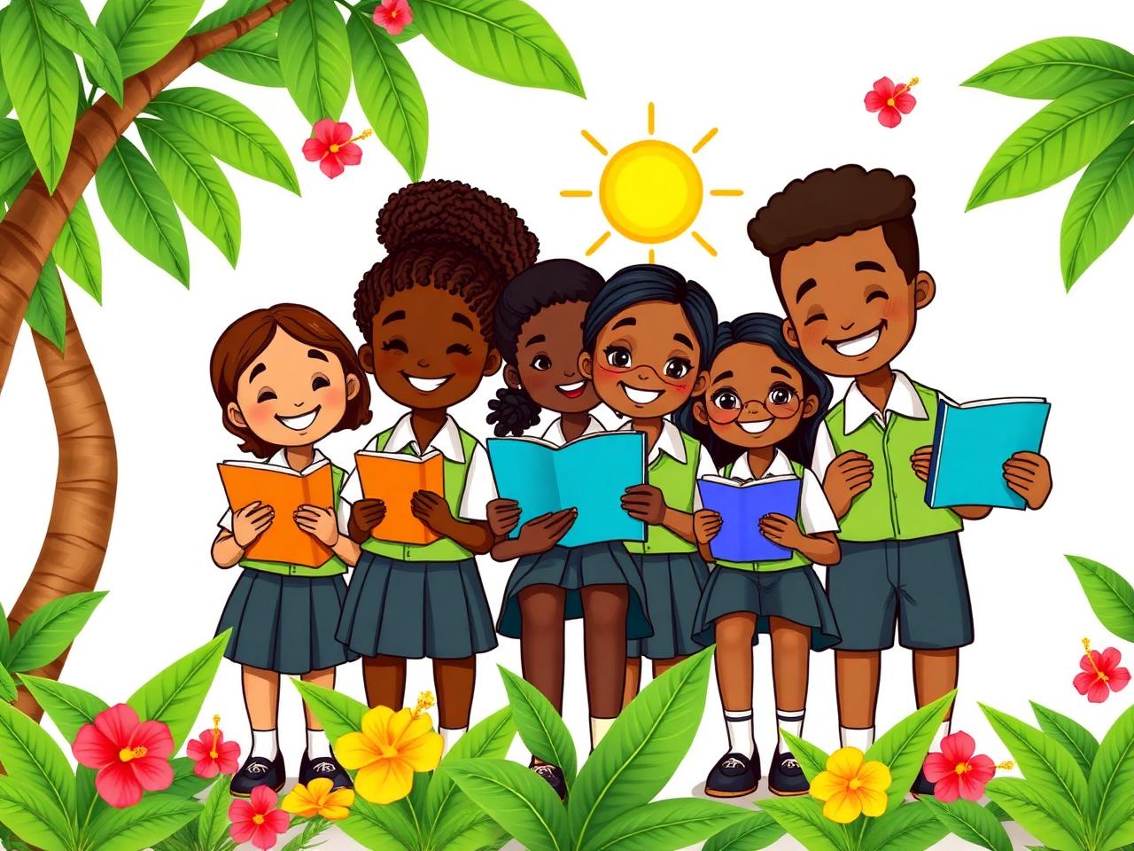 Jamaican primary school children learning together